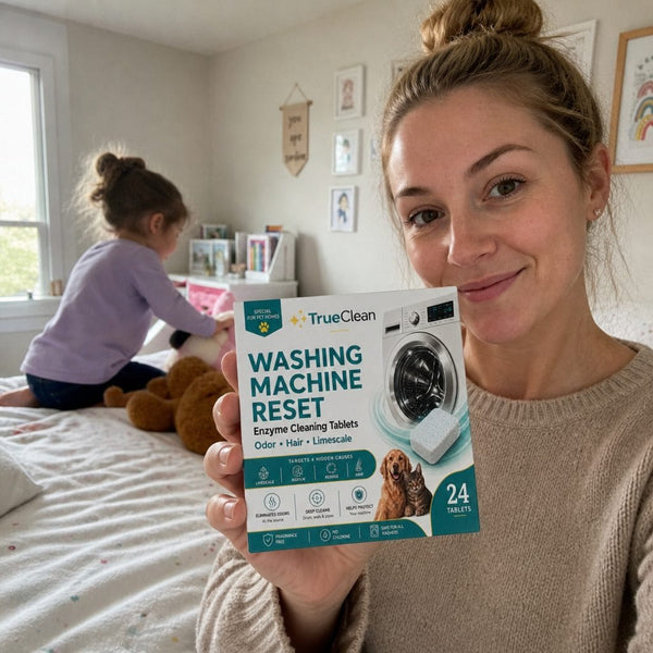 Pet-home customer with TrueClean Washing Machine Reset