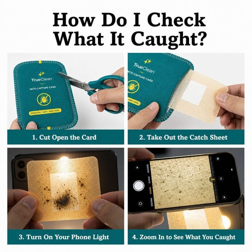 Checking the catch with a phone light