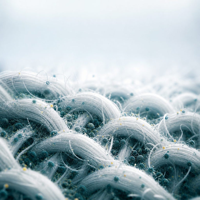 Dust mite colony living deep in the mattress fibers