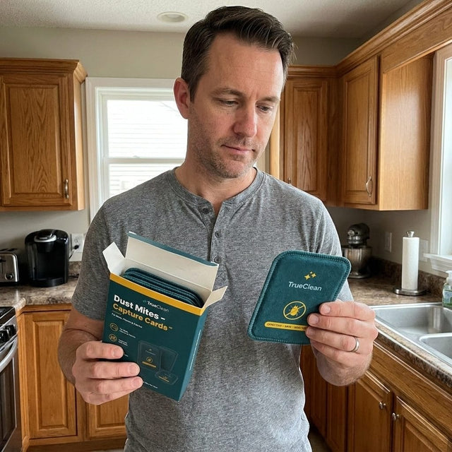 Customer checking a CaptureCard in his kitchen