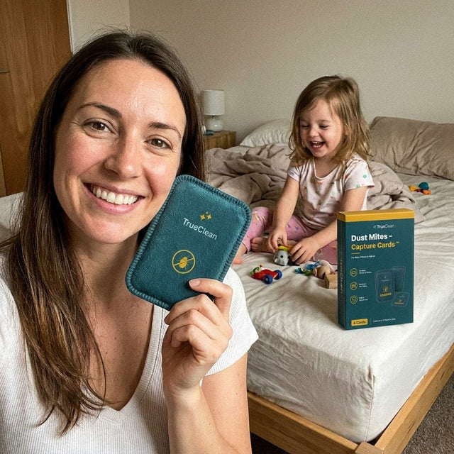 Mom holding a CaptureCard in the kids room
