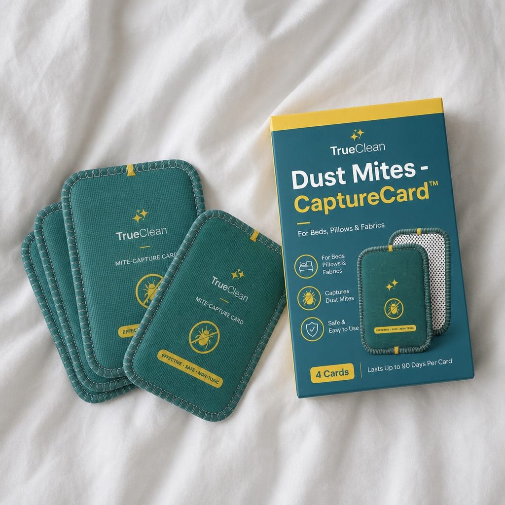 CaptureCard placed near a bed in a pet-friendly home