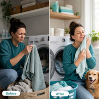 Laundry odor before and after